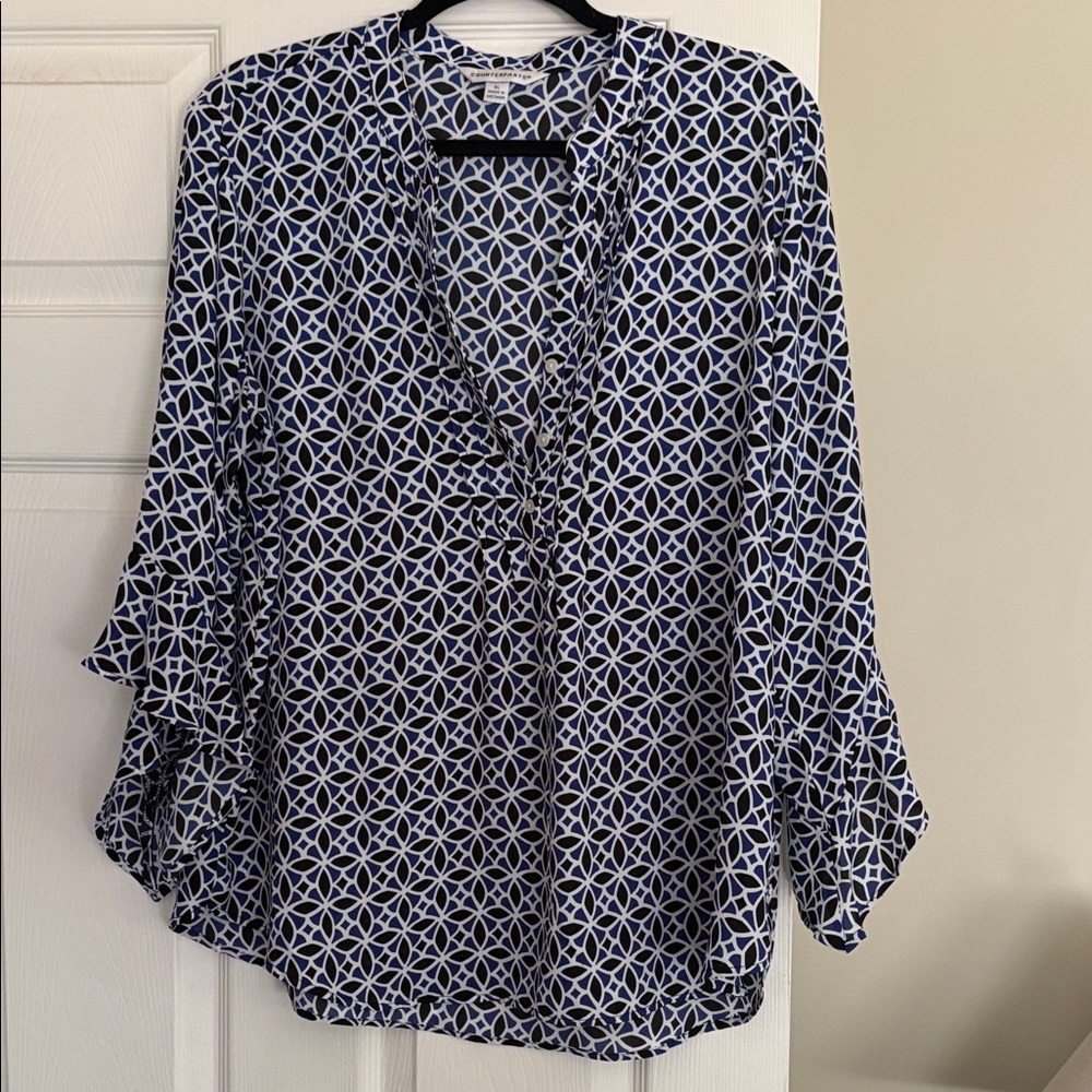 Counterparts blue and black blouse, XL.